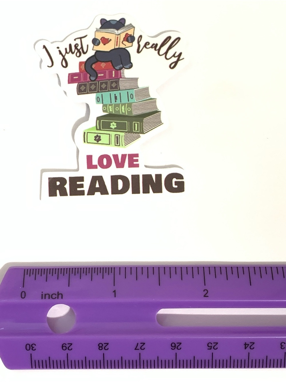Cat Books Vinyl Sticker - Picture 3 of 3